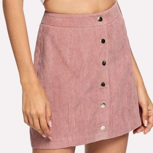 SHEIN Button Up Cord Skirt